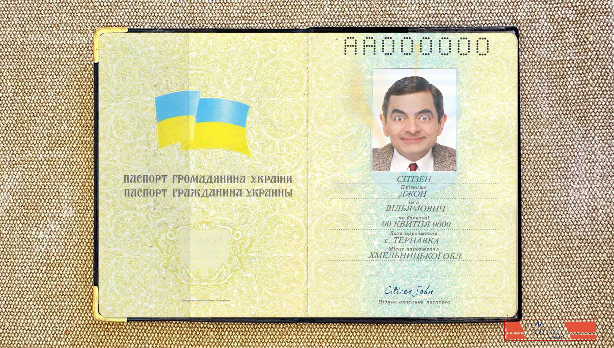 Ukraine pass 1992 2016 photo look PSD template